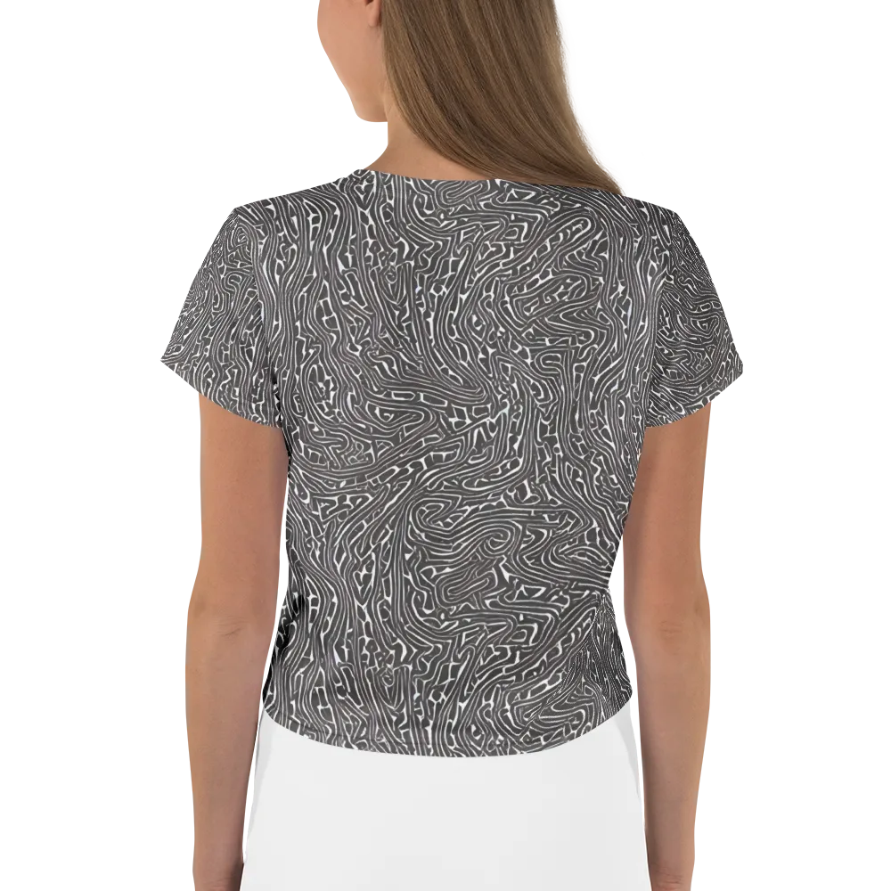 Monochrome Labyrinth on Crop Tee — Back