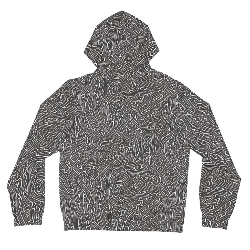 Monochrome Labyrinth on Women's Full-Zip Hoodie — Back