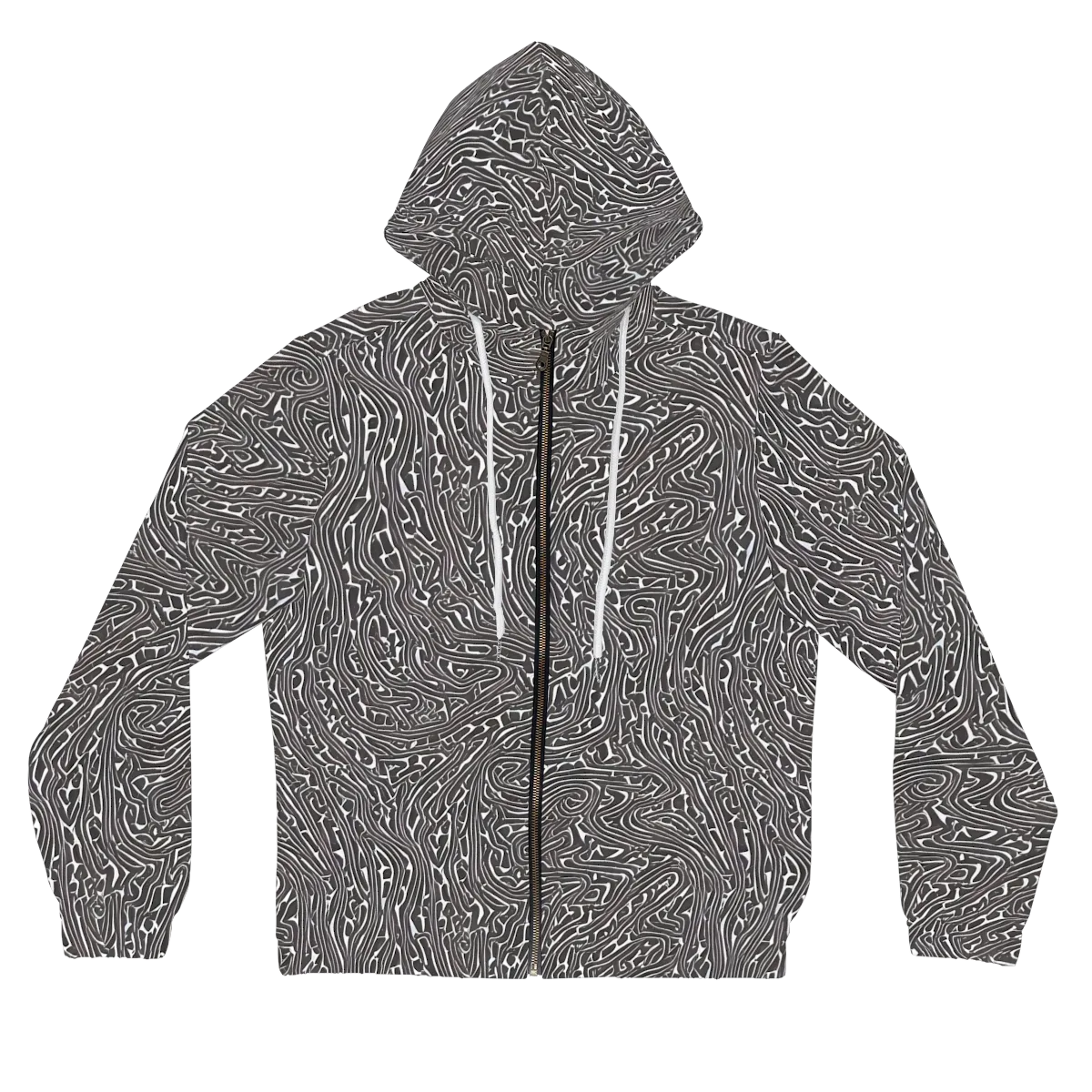 Monochrome Labyrinth on Women's Full-Zip Hoodie — Front