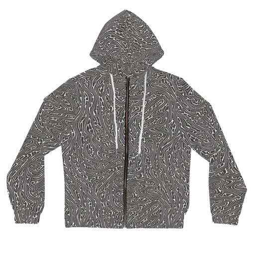 Monochrome Labyrinth on a Women's Full-Zip Hoodie