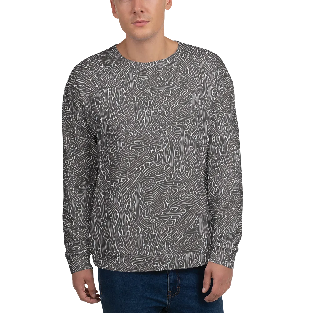 Monochrome Labyrinth on Sweatshirt — Front