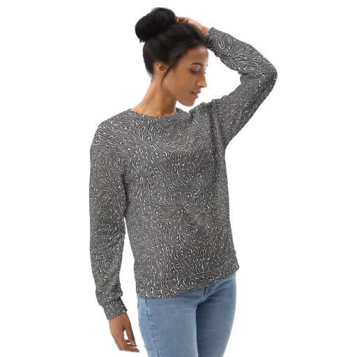 Monochrome Labyrinth on a Sweatshirt