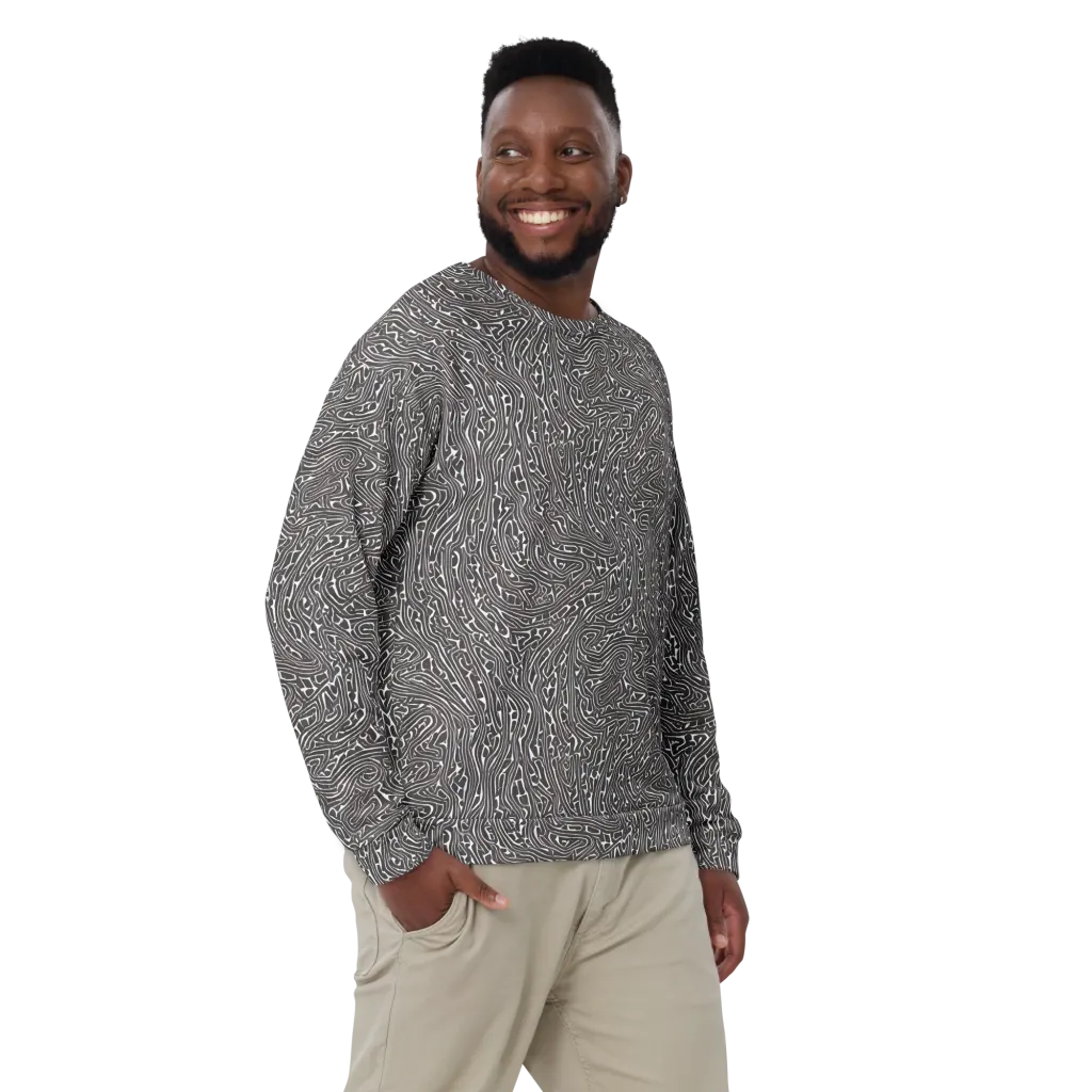 Monochrome Labyrinth on Sweatshirt — Front