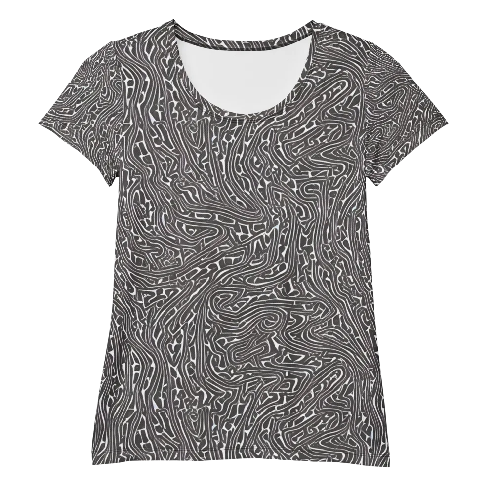 Monochrome Labyrinth on Women's Athletic T-Shirt — Front