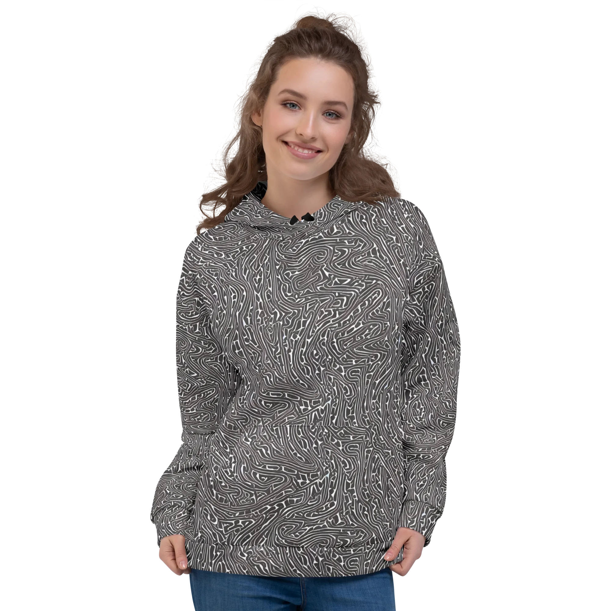 Monochrome Labyrinth on Hoodie — Front