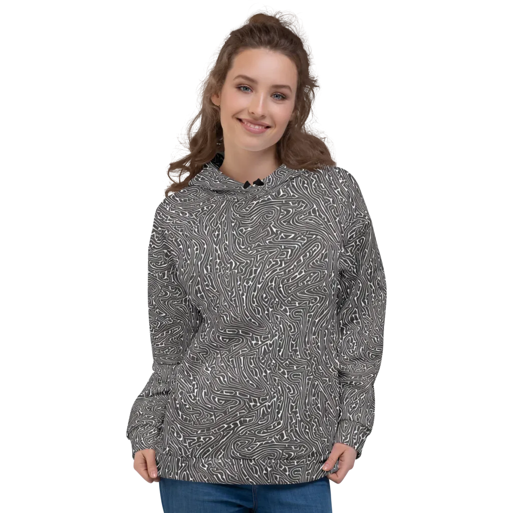 Monochrome Labyrinth on Hoodie — Front