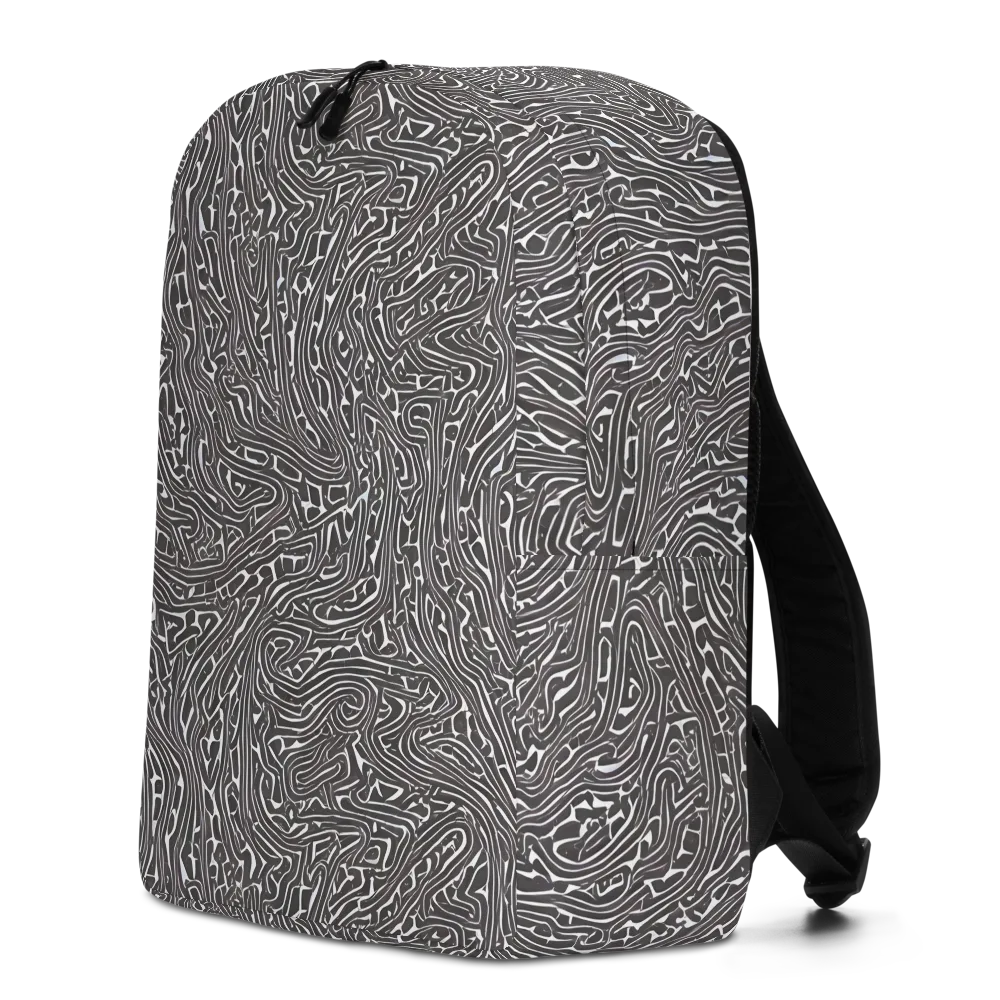 Monochrome Labyrinth on Minimalist Backpack — Left