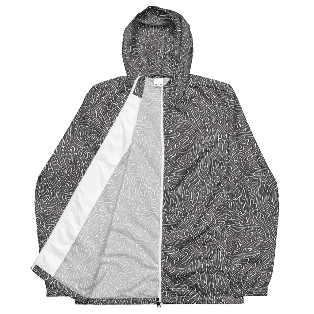 Monochrome Labyrinth on Men's Windbreaker — Front