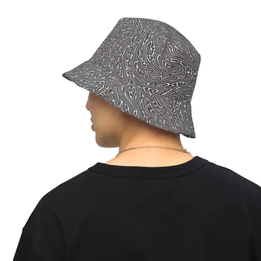 Monochrome Labyrinth on a Reversible Bucket Hat