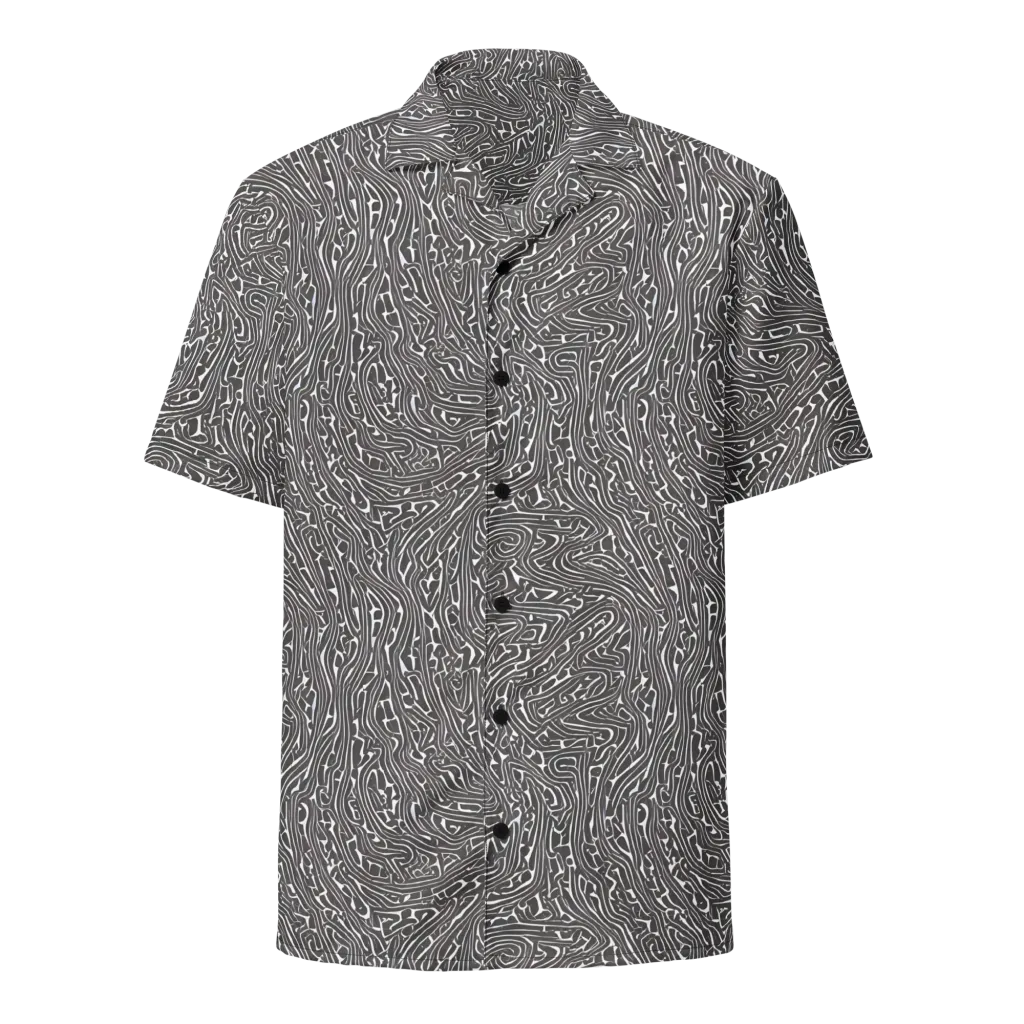 Monochrome Labyrinth on Button Shirt — Front