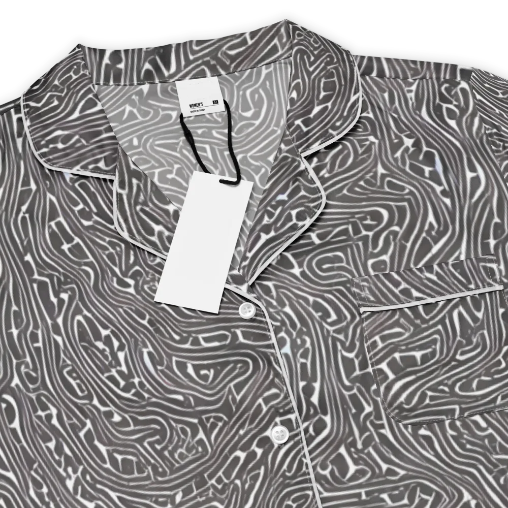 Monochrome Labyrinth on Women's Short Sleeve Pajama Top — Product details