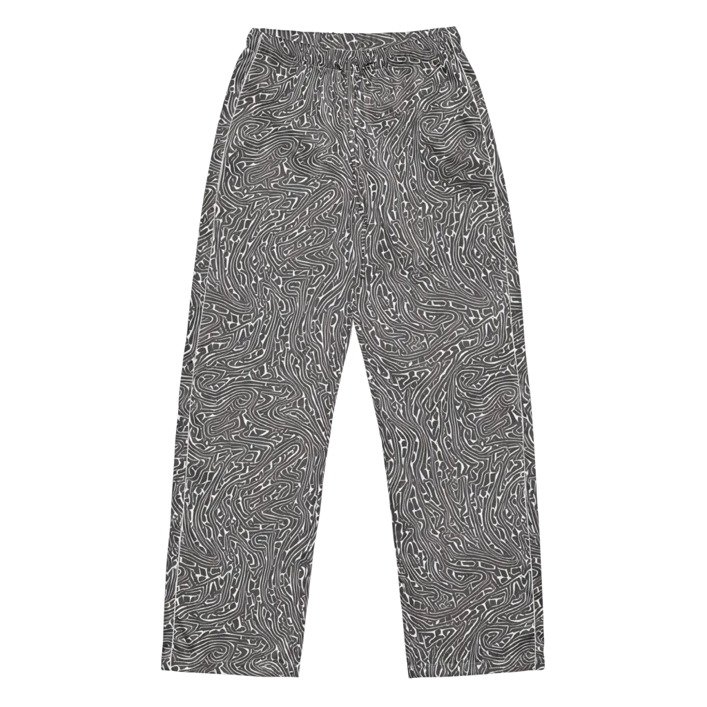 Monochrome Labyrinth on Women's Pajama Pants — Front