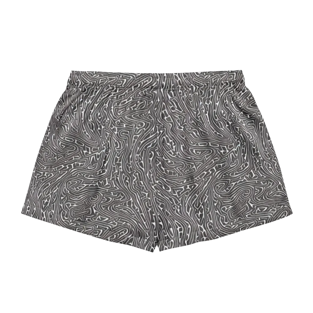 Monochrome Labyrinth on Women's Pajama Shorts — Back