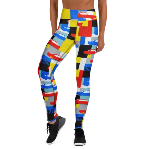 Chrome Block Party on a Yoga Leggings