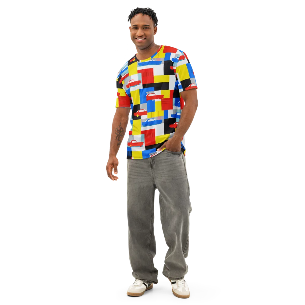 Chrome Block Party on Men's Cotton Crew Neck T-Shirt — Front
