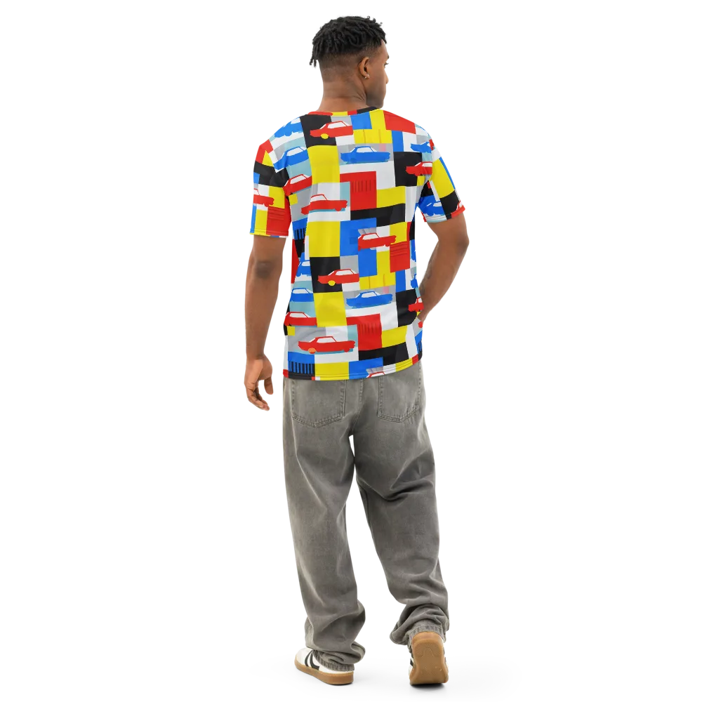 Chrome Block Party on Men's Cotton Crew Neck T-Shirt — Back