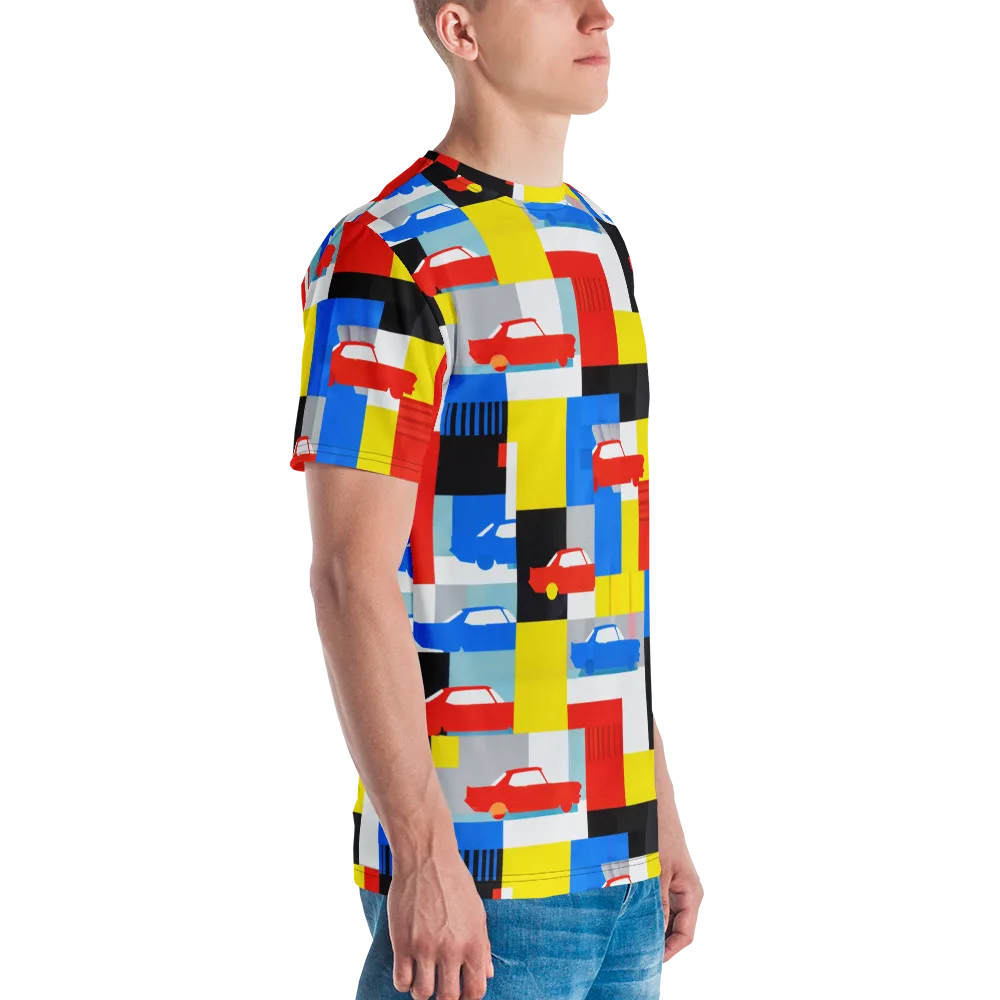 Chrome Block Party on Men's Crew Neck T-Shirt — Right