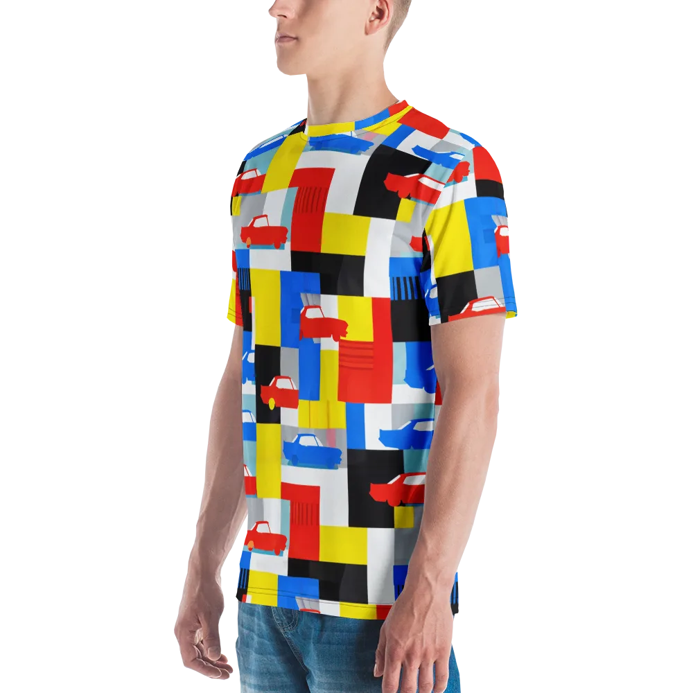 Chrome Block Party on Men's Crew Neck T-Shirt — Left