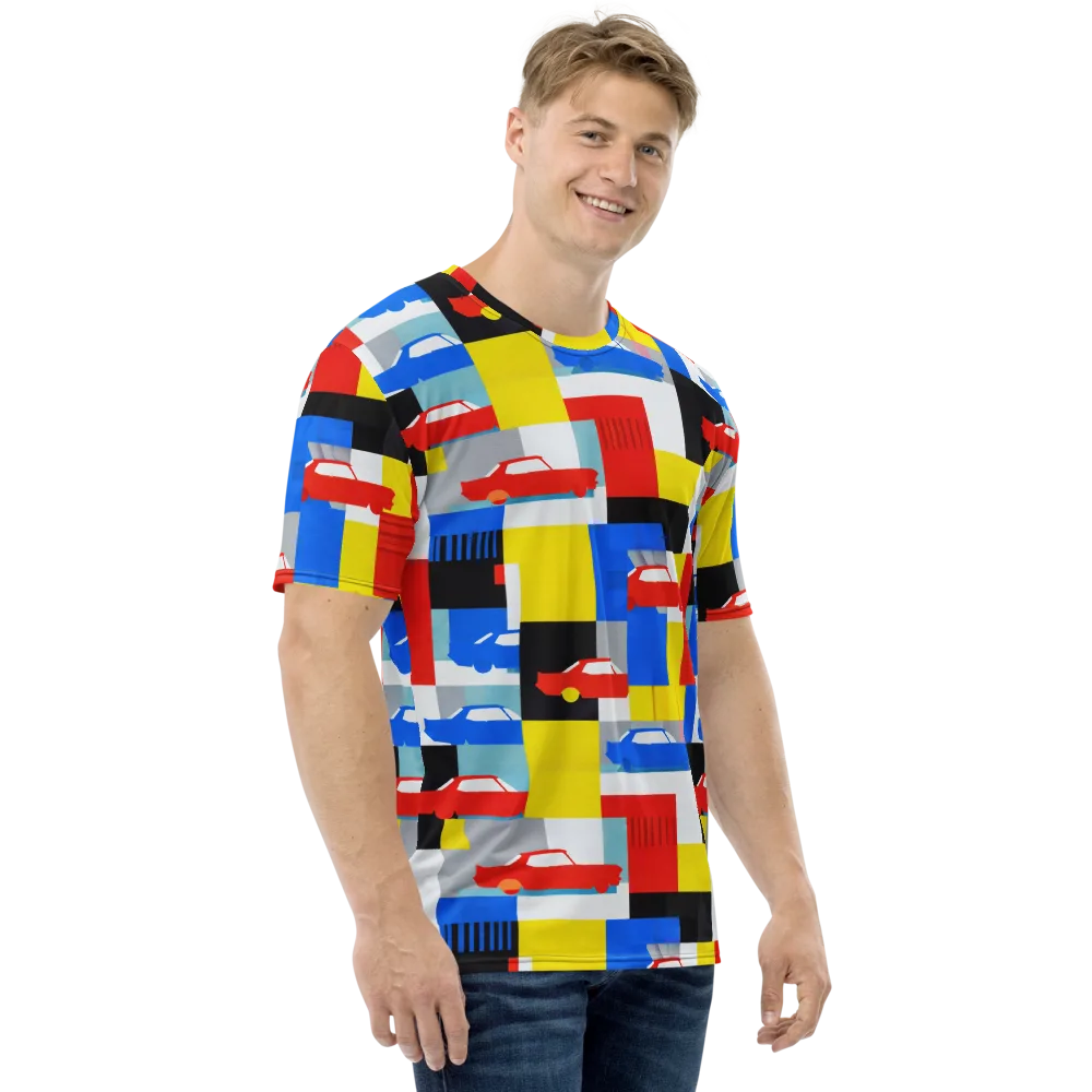 Chrome Block Party on Men's Crew Neck T-Shirt — Right