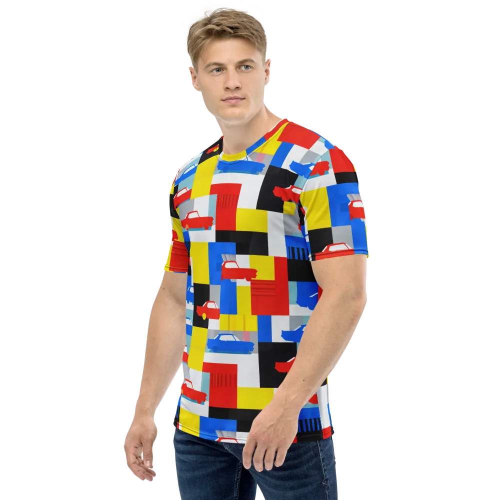Chrome Block Party on Men's Crew Neck T-Shirt — Left