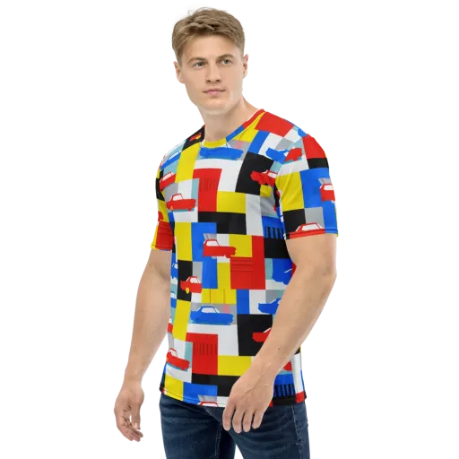 Chrome Block Party on a Men's Crew Neck T-Shirt