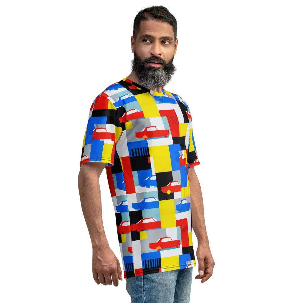 Chrome Block Party on Men's Crew Neck T-Shirt — Right