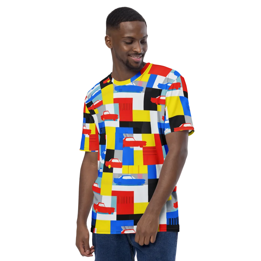 Chrome Block Party on Men's Crew Neck T-Shirt — Left
