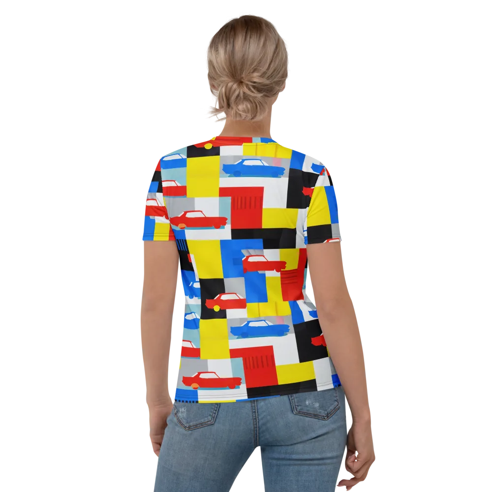 Chrome Block Party on Women's Crew Neck T-Shirt — Back