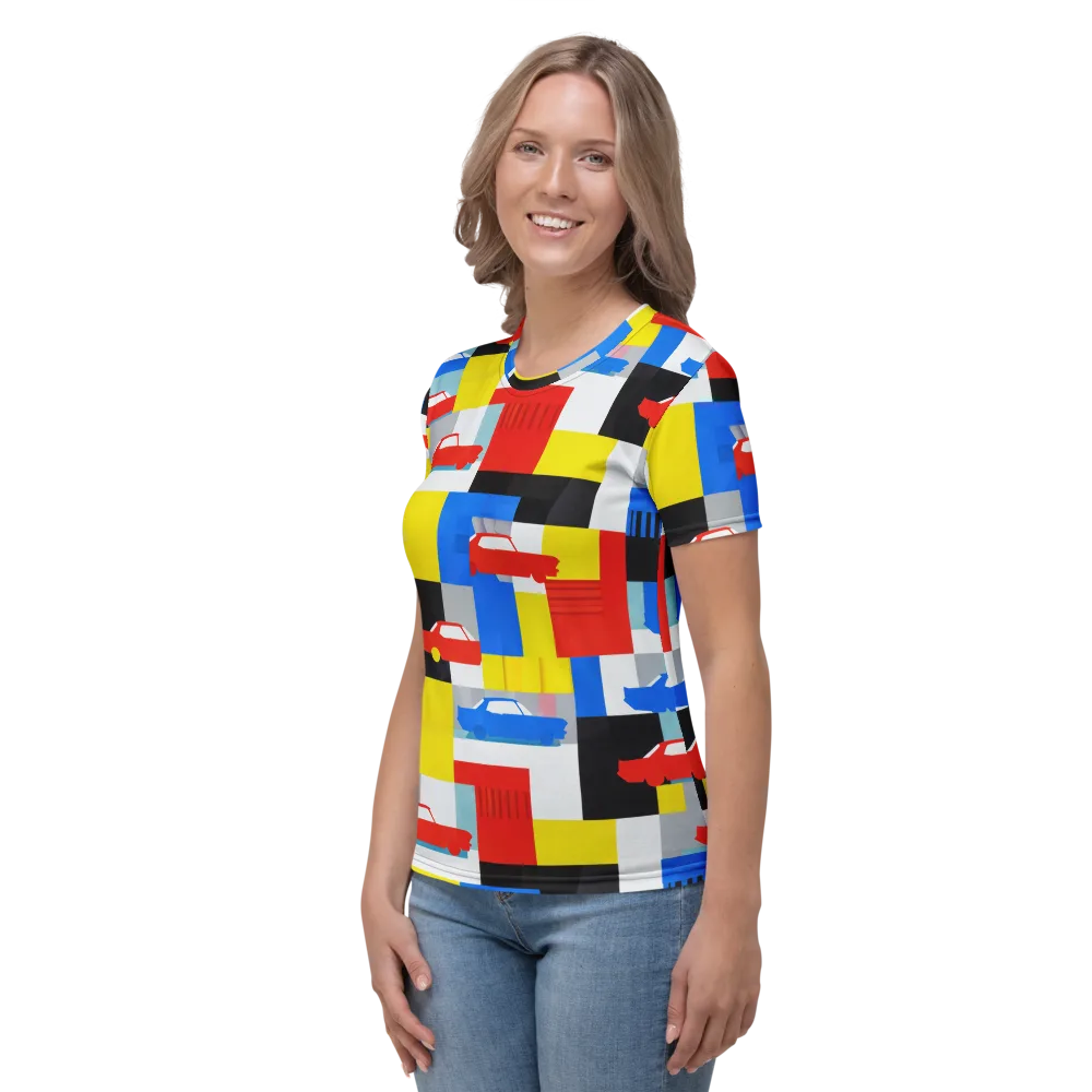 Chrome Block Party on Women's Crew Neck T-Shirt — Left
