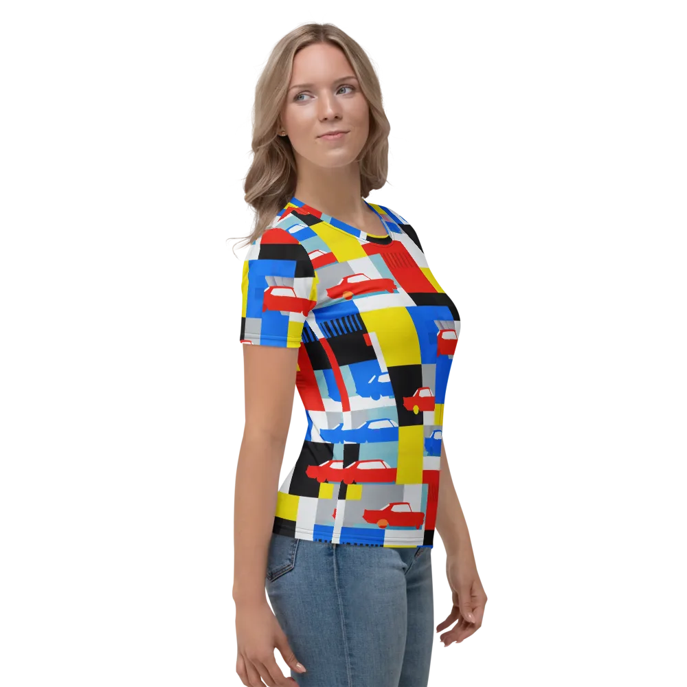 Chrome Block Party on Women's Crew Neck T-Shirt — Right