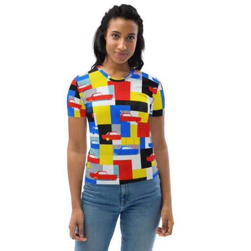 Chrome Block Party on a Women's Crew Neck T-Shirt