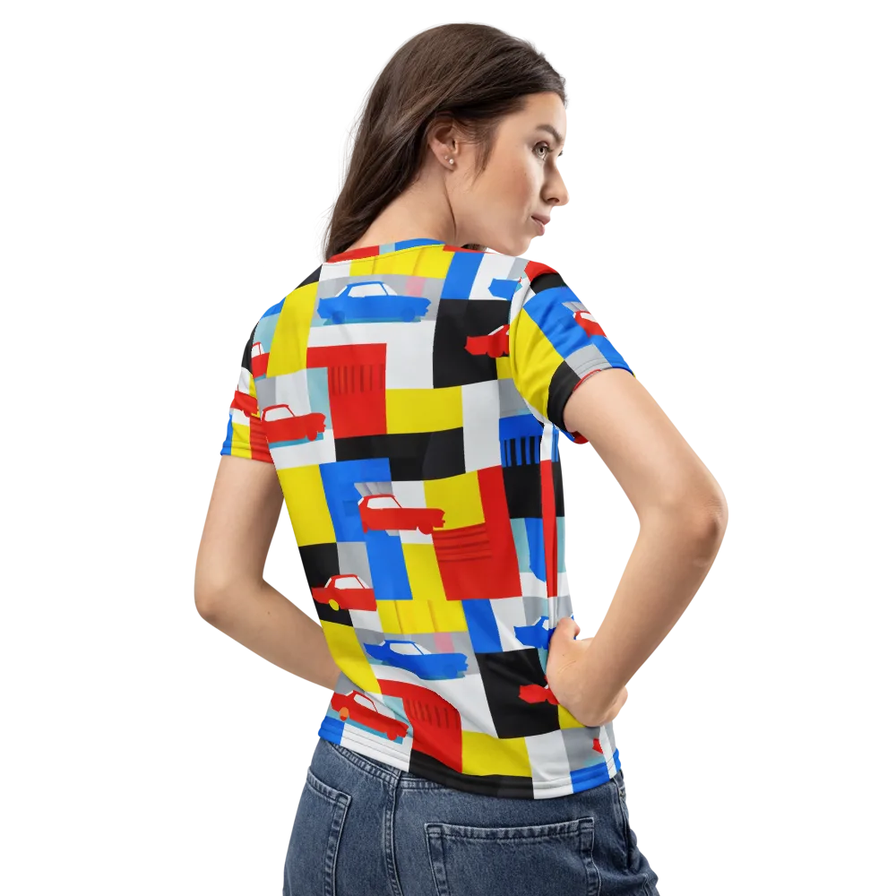 Chrome Block Party on Women's Crew Neck T-Shirt — Back