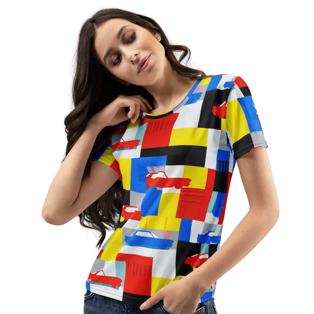 Chrome Block Party on Women's Crew Neck T-Shirt — Left Front