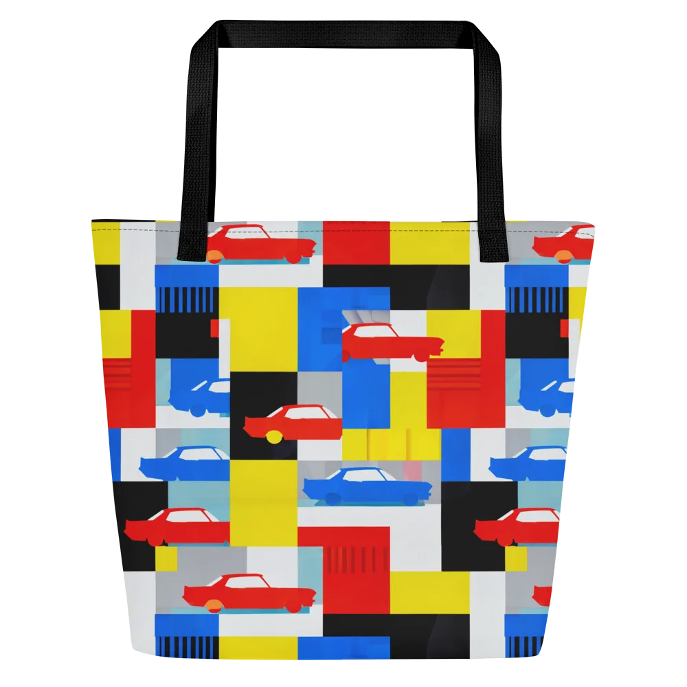 Chrome Block Party on Large Tote Bag W/ Pocket — Front