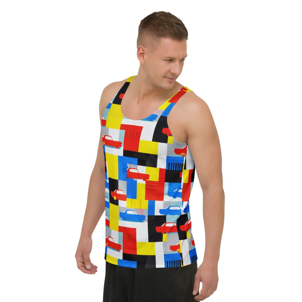 Chrome Block Party on Men's Tank Top — Left Front