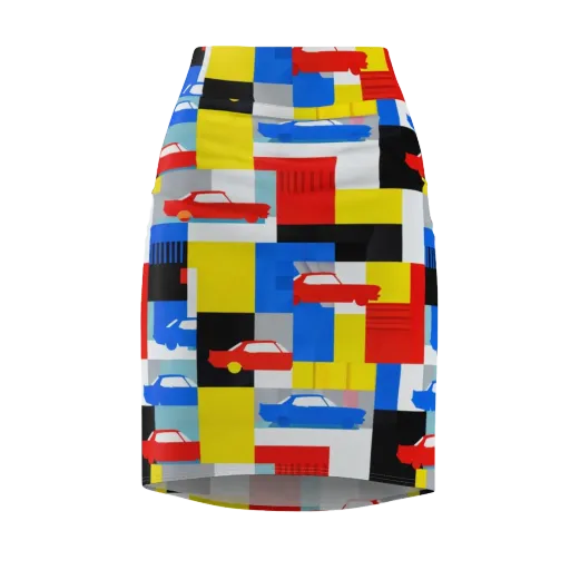 Chrome Block Party on a Pencil Skirt