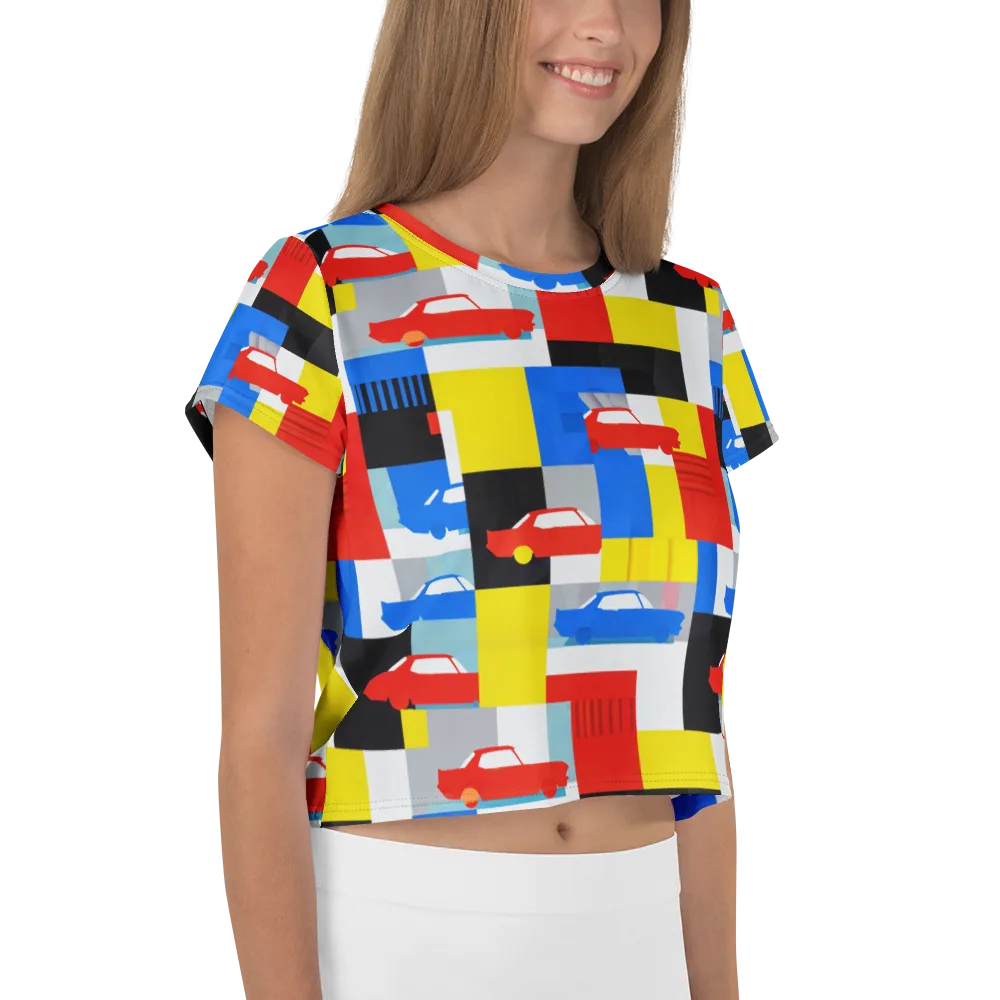 Chrome Block Party on Crop Tee — Right