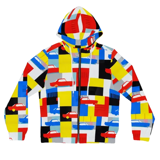 Chrome Block Party on a Women's Full-Zip Hoodie