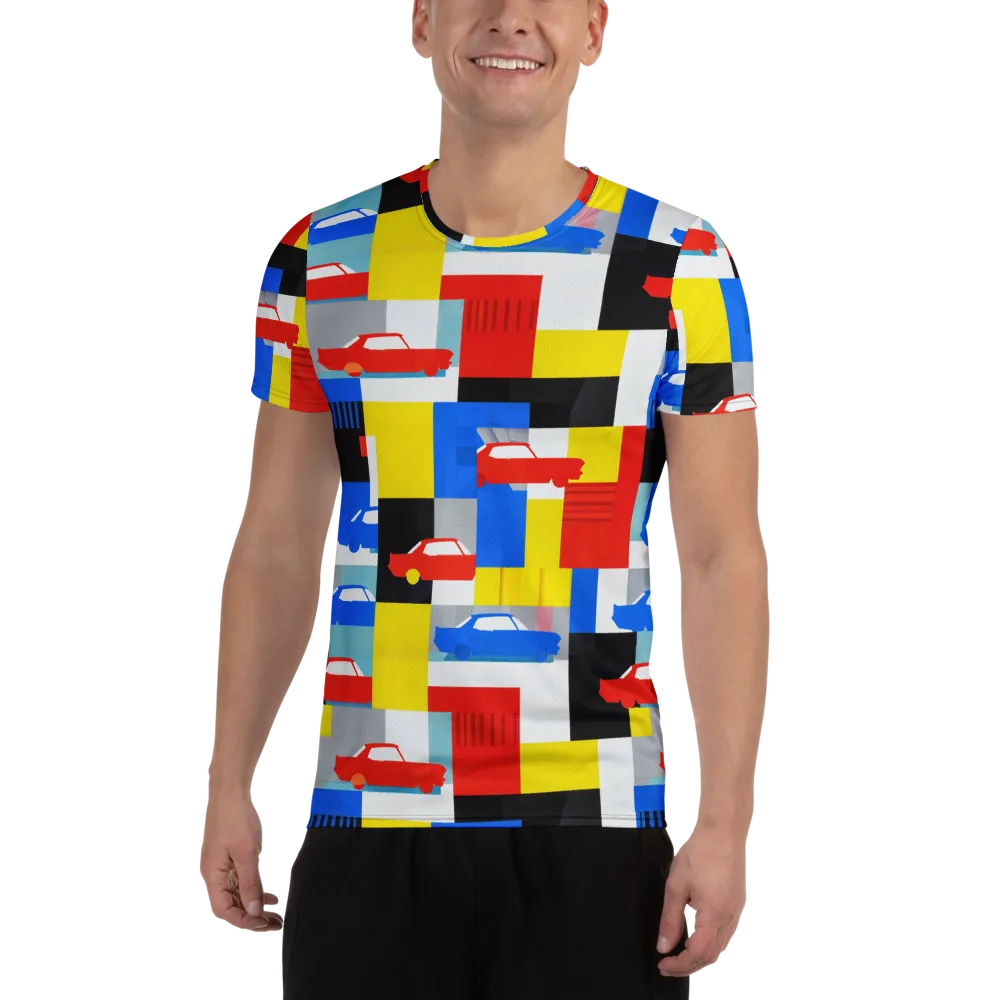 Chrome Block Party on Men's Athletic T-Shirt — Front