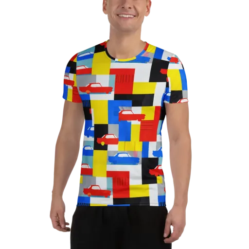 Chrome Block Party on a Men's Athletic T-Shirt