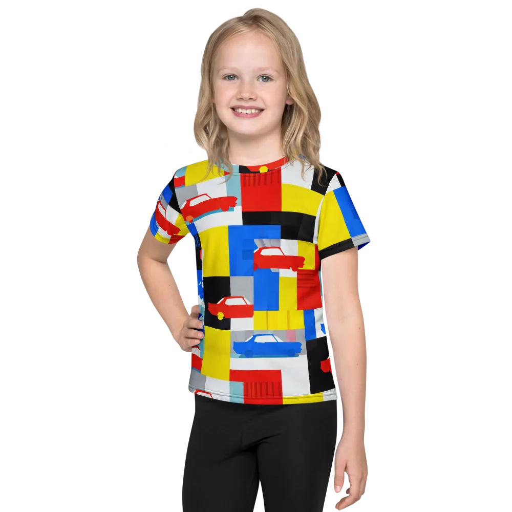Chrome Block Party on Kids Crew Neck T-Shirt — Front
