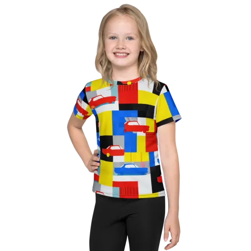 Chrome Block Party on a Kids Crew Neck T-Shirt