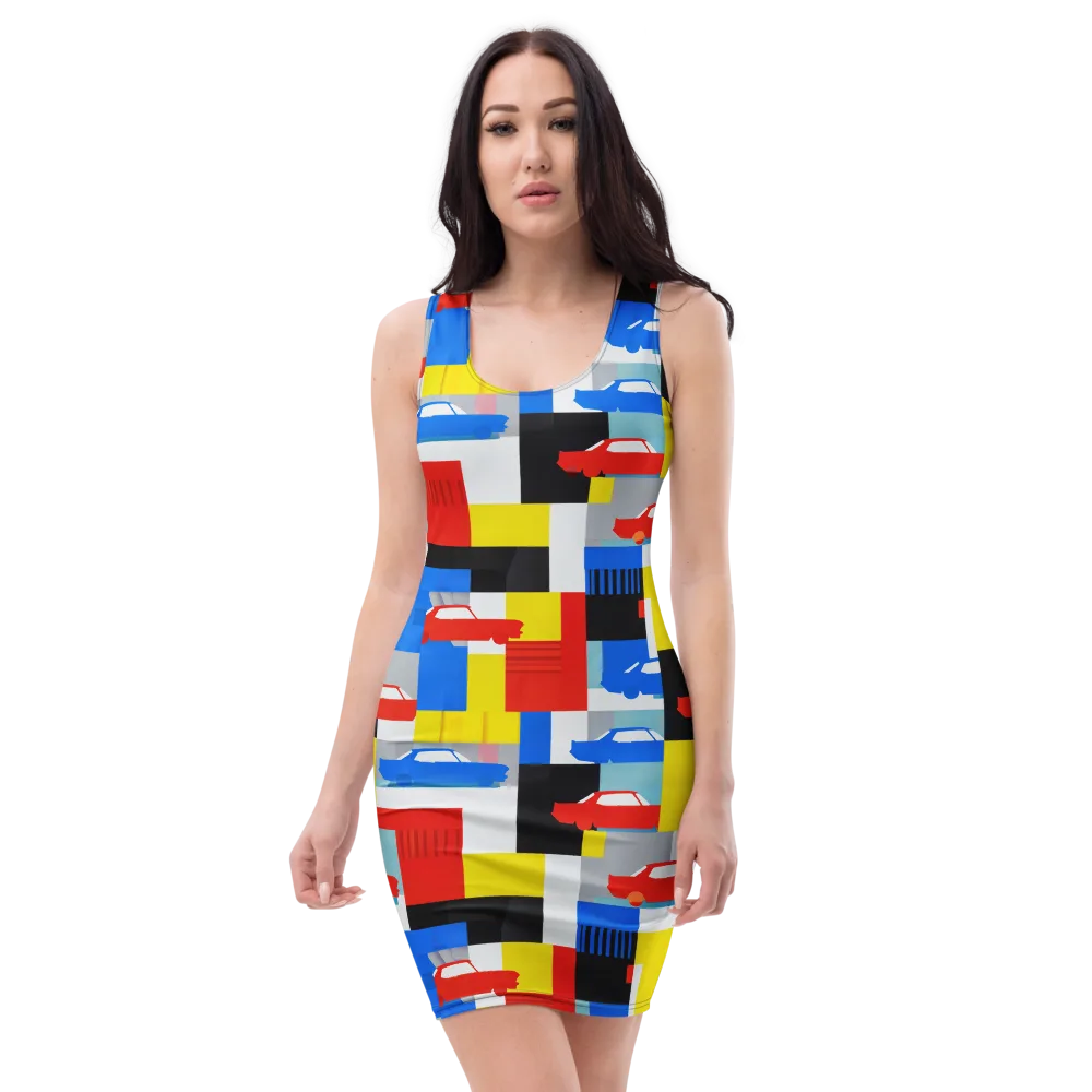Chrome Block Party on Bodycon Dress — Front