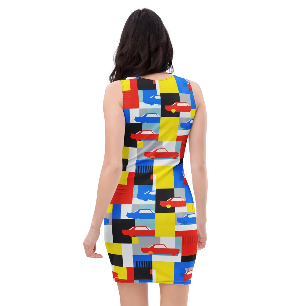 Chrome Block Party on Bodycon Dress — Back