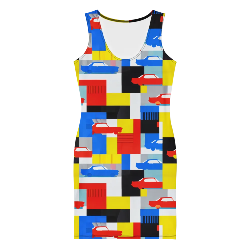 Chrome Block Party on Bodycon Dress — Front