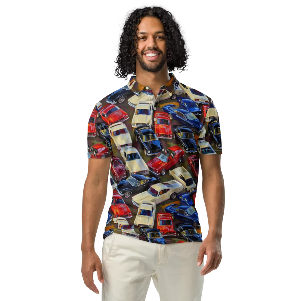 Vintage Velocity on Men's Slim Fit Polo Shirt — Front