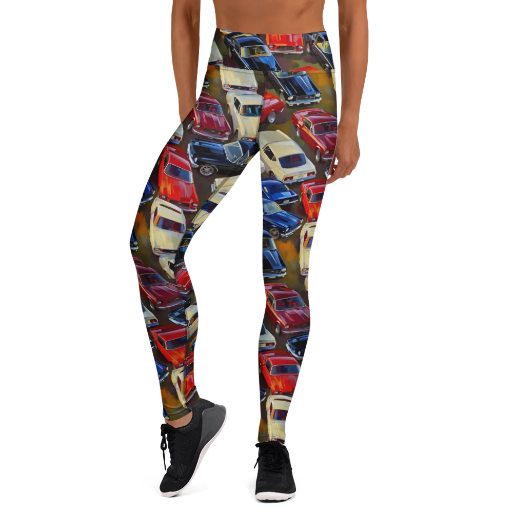 Vintage Velocity on Yoga Leggings — Front