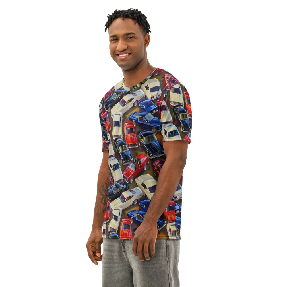Vintage Velocity on Men's Cotton Crew Neck T-Shirt — Left Front