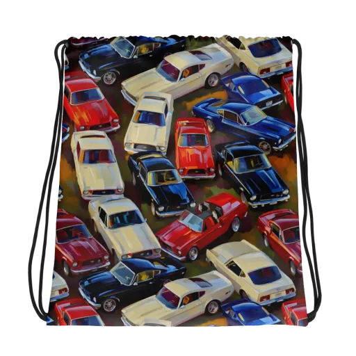 Vintage Velocity on a Drawstring Bag