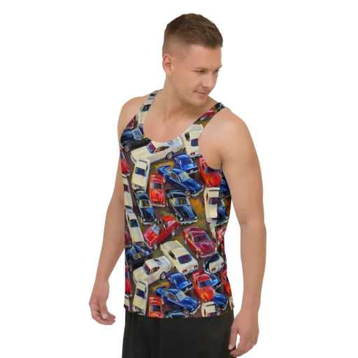 Vintage Velocity on a Men's Tank Top